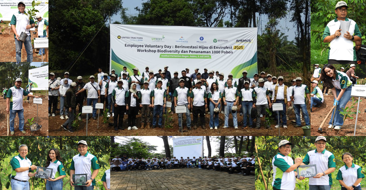 Kolaborasi Fakultas Kehutanan dan Lingkungan IPB University dan United Tractors menyelengarakan EnviroFest – Voluntary Day Penanaman Pohon 2025 di Taman Hutan Kampus IPB